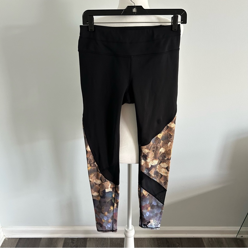 Athleta Asym Mesh Sonar Honeycomb Print Leggings - Size S - Picture 2 of 12